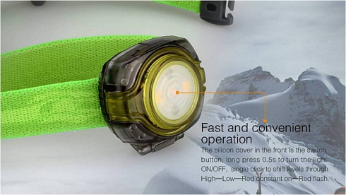 Фонарь Fenix HL05 Голубой (White/Red LEDs, ANSI 8 лм, CR2032)