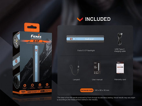 Фонарь Fenix E-CP Черный (ANSI 1600 лм, 5000 мАч Li-ion)