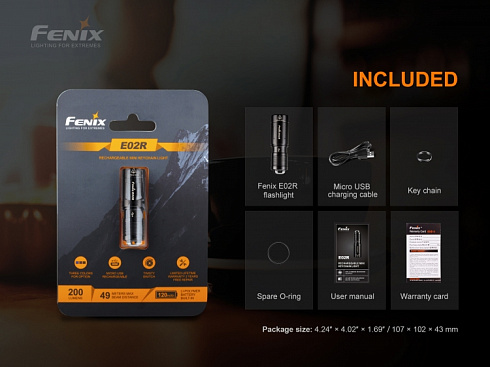 Fenix E02R Синий (XP-G2 S3, ANSI 200 лм, Li-Po)