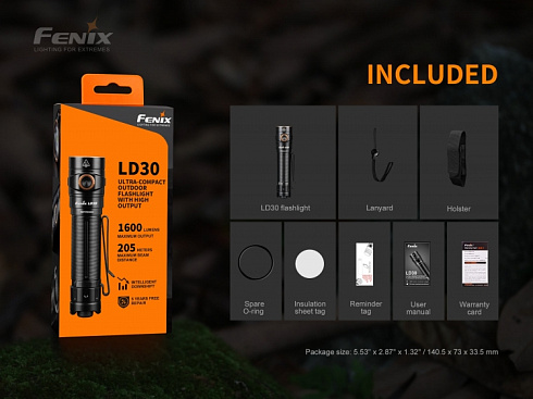 Фонарь Fenix LD30 (1600 лм, 18650)